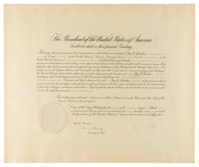 Lot #44 Calvin Coolidge Document Signed as