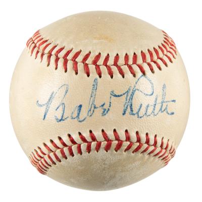 Lot #926 Babe Ruth Signed Baseball