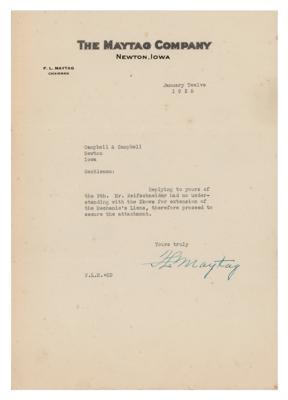 Lot #88 F. L. Maytag Typed Letter Signed - Image 1