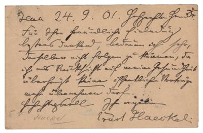 Lot #212 Ernst Haeckel Autograph Letter Signed