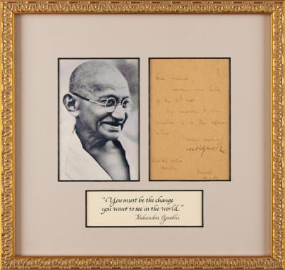 Lot #136 Mohandas Gandhi Letter Signed