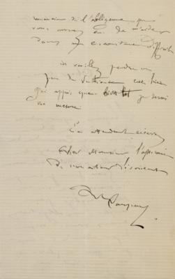 Lot #417 Jean-Baptiste Carpeaux Autograph Letter Signed - Image 2