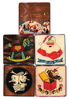 Lot #712 Dwight Frye (5) Handmade Christmas Cards