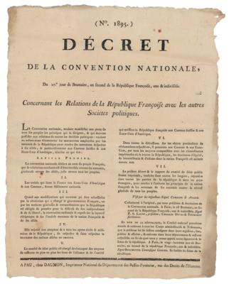 Lot #207 French Convention 1793 Broadside - Image 1