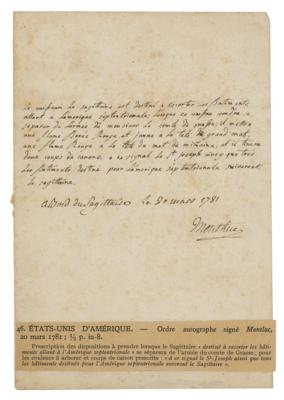 Lot #173 Charles-François de la Bourdonnaye Autograph Letter Signed - Image 1