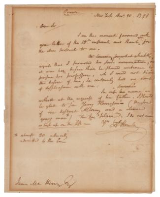 Lot #84 Alexander Hamilton Autograph Letter Signed