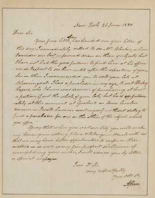 Lot #82 Aaron Burr Letter Signed