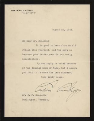 Lot #43 Calvin Coolidge Typed Letter Signed as