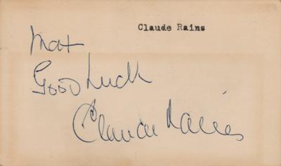Lot #878 Claude Rains Signature