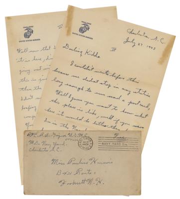 Lot #350 Iwo Jima: Rene Gagnon Autograph Letter Signed