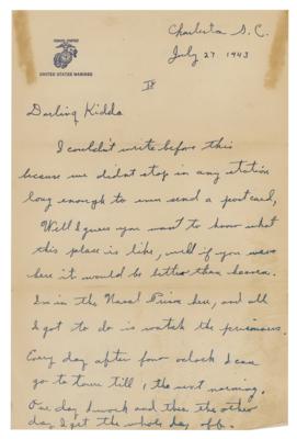Lot #350 Iwo Jima: Rene Gagnon Autograph Letter Signed - Image 2