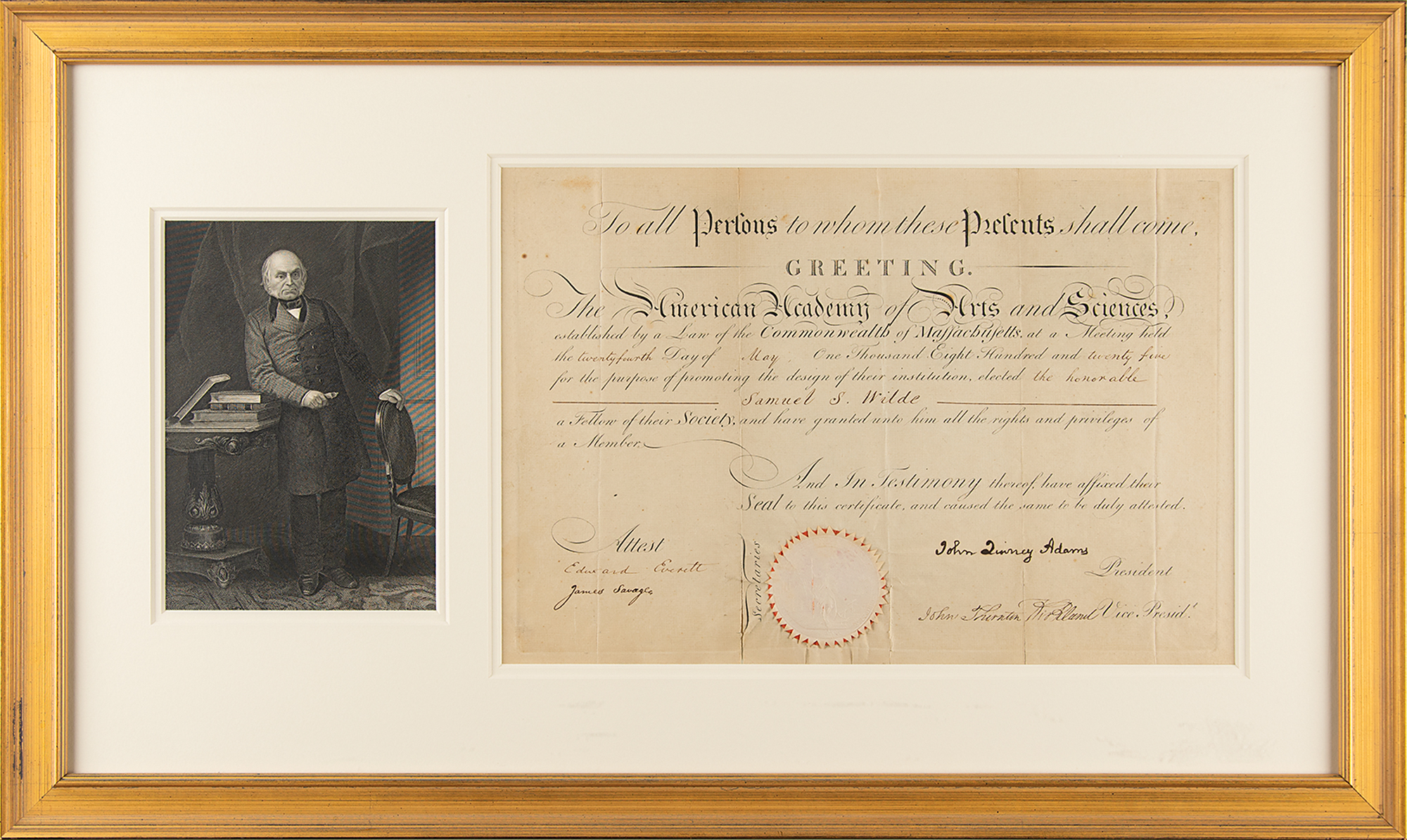 Lot #2 John Quincy Adams Document Signed as President