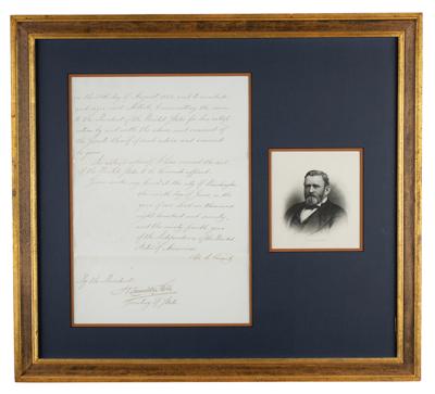 Lot #8 U.S. Grant Document Signed as President