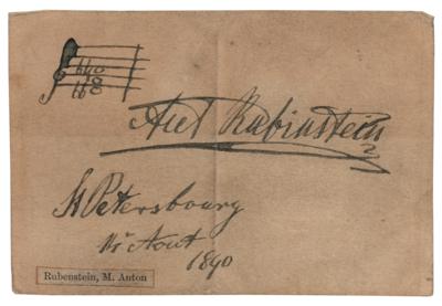 Lot #587 Anton Rubinstein Autograph Musical Quotation Signed