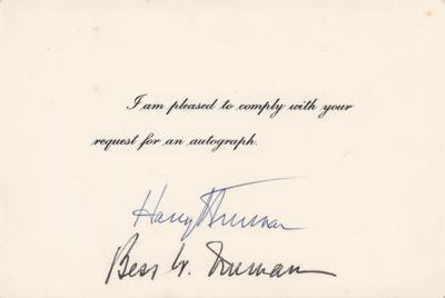 Lot #73 Harry and Bess Truman Signatures