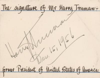Lot #74 Harry S. Truman Signature