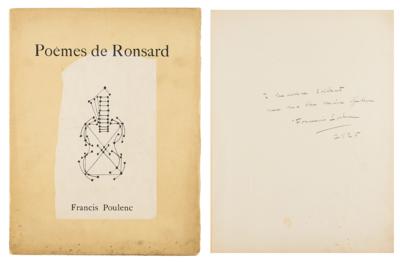 Lot #585 Francis Poulenc Signed Sheet Music Book