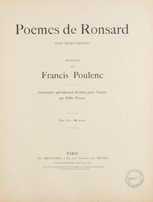 Lot #585 Francis Poulenc Signed Sheet Music Book - Image 4