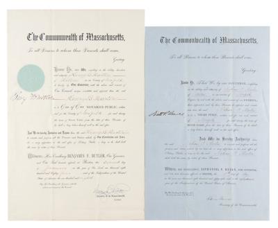 Lot #334 Benjamin Butler and Nathaniel P. Banks (2) Documents Signed - Image 1