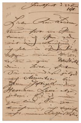 Lot #538 Clara Schumann Autograph Letter Signed