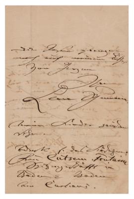 Lot #538 Clara Schumann Autograph Letter Signed - Image 3