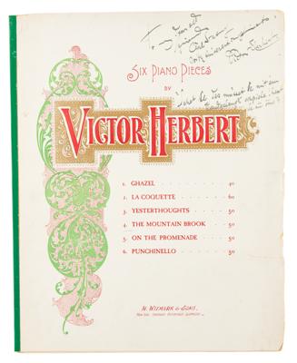 Lot #579 Victor Herbert Signed Sheet Music Booklet - Image 1