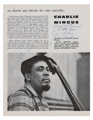 Lot #541 Charles Mingus, Booker Ervin, and Eric Dolphy Signed Program Page