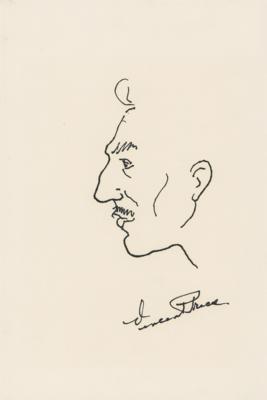 Lot #876 Vincent Price Signed Sketch