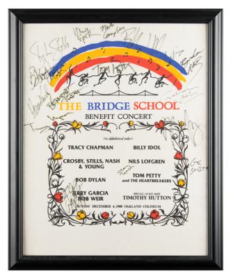 Lot #656 Jerry Garcia, Neil Young, Tom Petty and Others Signed Bridge School Benefit Pelon - Image 2