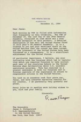Lot #22 Ronald Reagan Typed Letter Signed as President