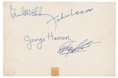 Lot #546 Beatles Signed 1963 Oversized Parlophone Records Promotional Card