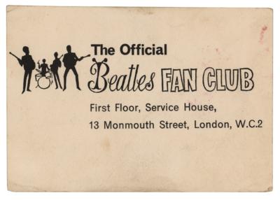 Lot #554 Beatles: Paul McCartney Signed Fan Club Card - Image 2