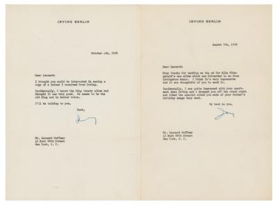 Lot #598 Irving Berlin (2) Typed Letters Signed - Image 1