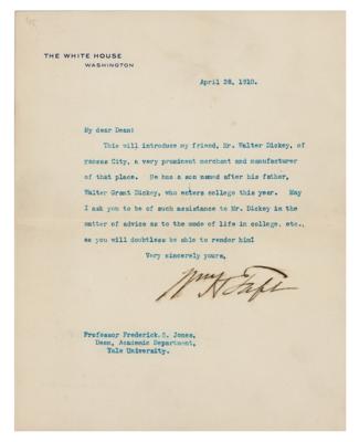 Lot #71 William H. Taft Typed Letter Signed as
