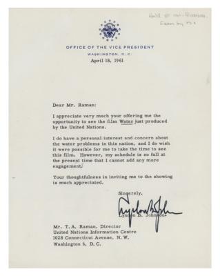 Lot #54 Lyndon B. Johnson Typed Letter Signed as Vice President - Image 1