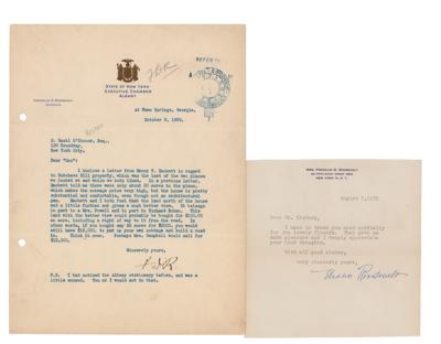 Lot #69 Franklin and Eleanor Roosevelt (2) Typed Letters Signed - Image 1