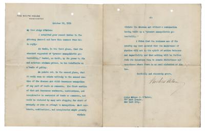 Lot #76 Woodrow Wilson Typed Letter Signed as President - Image 1