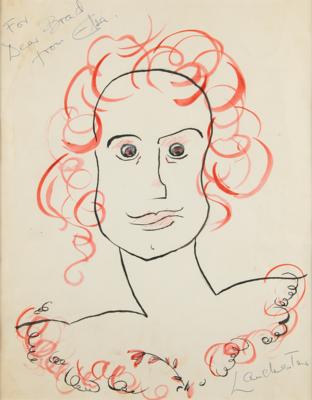 Lot #842 Elsa Lanchester Original Self-Portrait Artwork