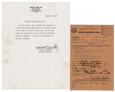 Lot #713 Greta Garbo Document Signed