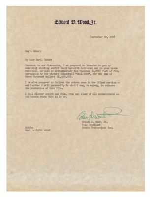 Lot #745 Ed Wood Typed Letter Signed