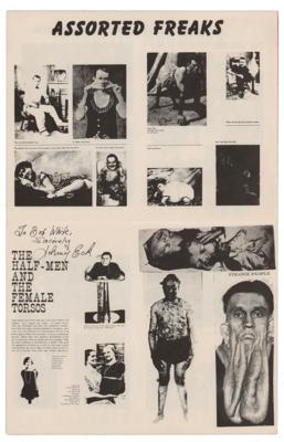 Lot #791 Johnny Eck Twice-Signed 'Freaks' Book Insert - Image 2