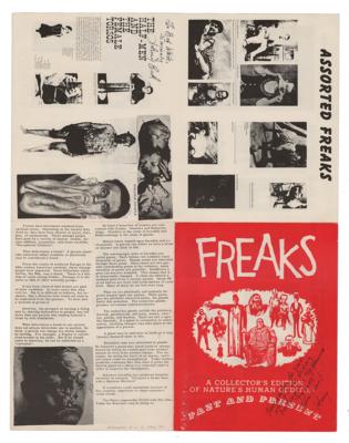 Lot #791 Johnny Eck Twice-Signed 'Freaks' Book Insert - Image 4