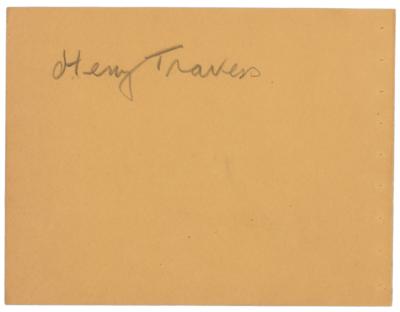 Lot #913 Henry Travers Signature
