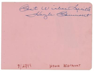 Lot #845 Hugh Beaumont Signature