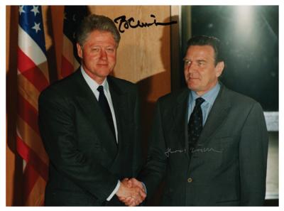 Lot #42 Bill Clinton and Gerhard Schroder Signed Photograph - Image 1