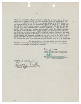 Lot #787 George Cukor and Eddie Mannix Document Signed - Image 1