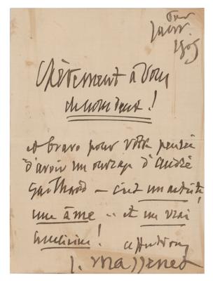 Lot #582 Jules Massenet Autograph Letter Signed - Image 1