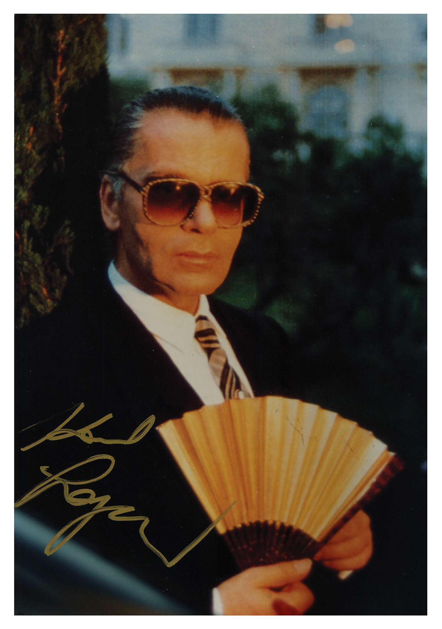Lot #427 Karl Lagerfeld Signed Photograph