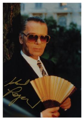 Lot #427 Karl Lagerfeld Signed Photograph