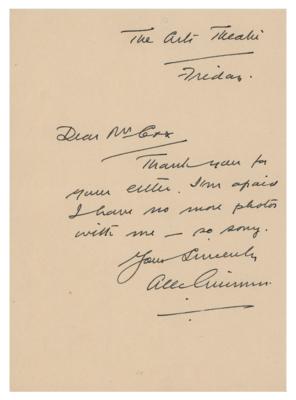 Lot #896 Star Wars: Alex Guinness Autograph Letter